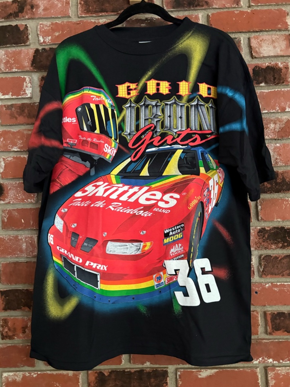 Vintage Mint 1998 Ernie Irvan #36 Skittles Taste the Rainbow NASCAR Tee Sz XL